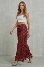 3D Circle Appliqué Wide-leg Trousers