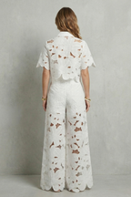 Embroidered Lace Elegance Top And Skirt Set
