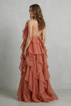 Layered Ruffle Statement Maxi Dress