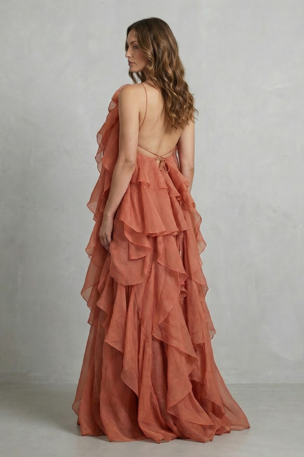 Layered Ruffle Statement Maxi Dress