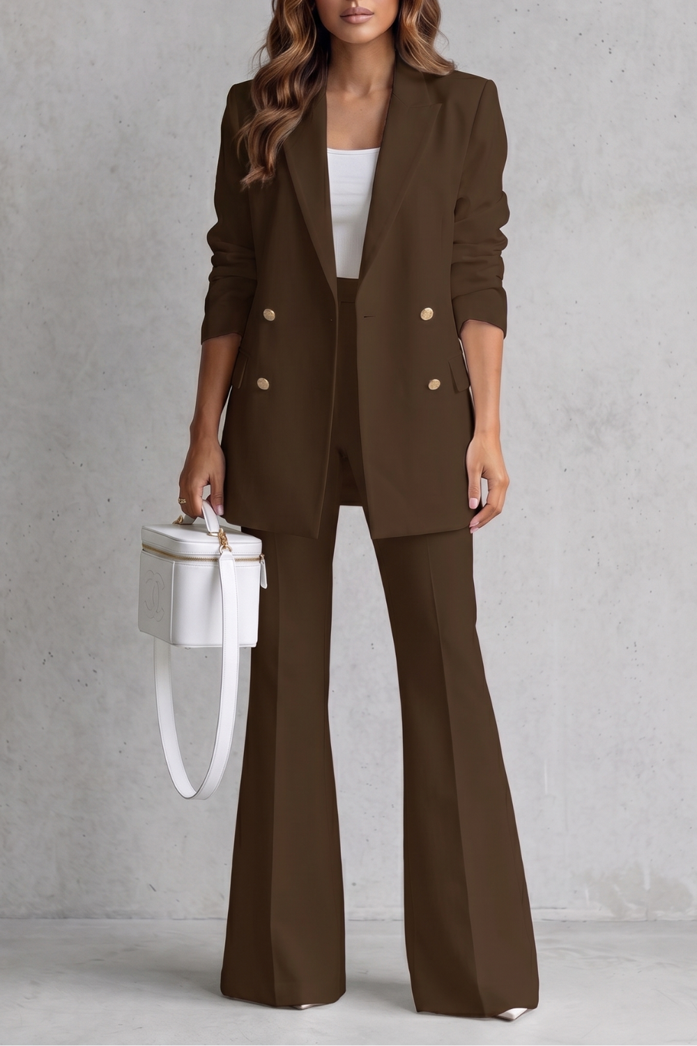 Refined Tailored Silhouette Trouser Suit Set
