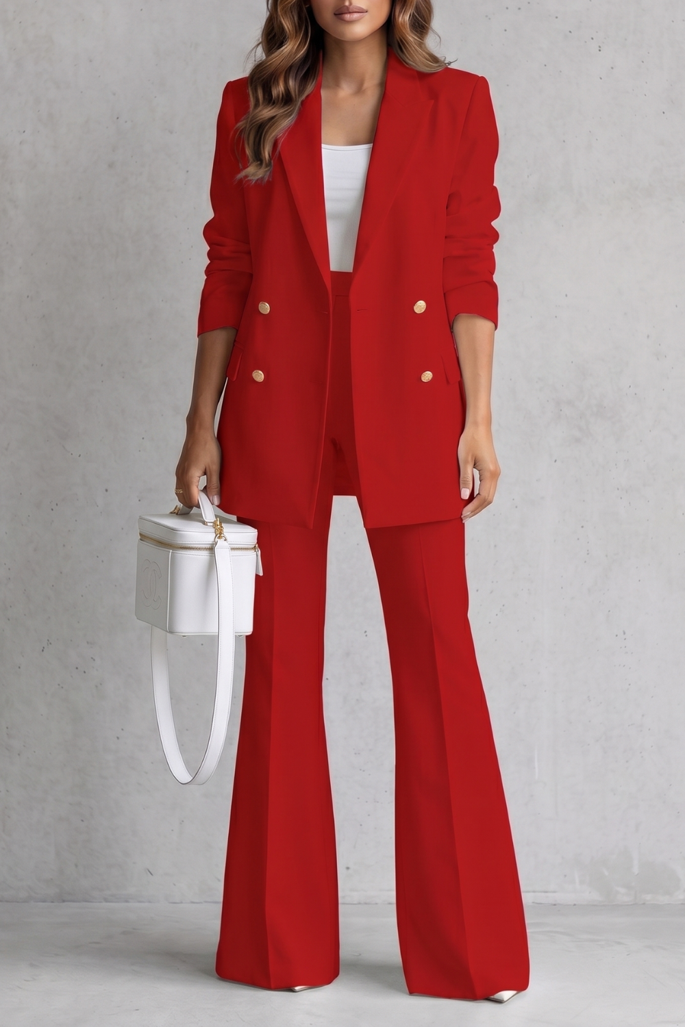 Refined Tailored Silhouette Trouser Suit Set