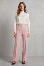 Refined Pinstripe Elegance Wide-leg Trousers