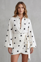 Polka Dot Wrap Elegance Playsuit Set