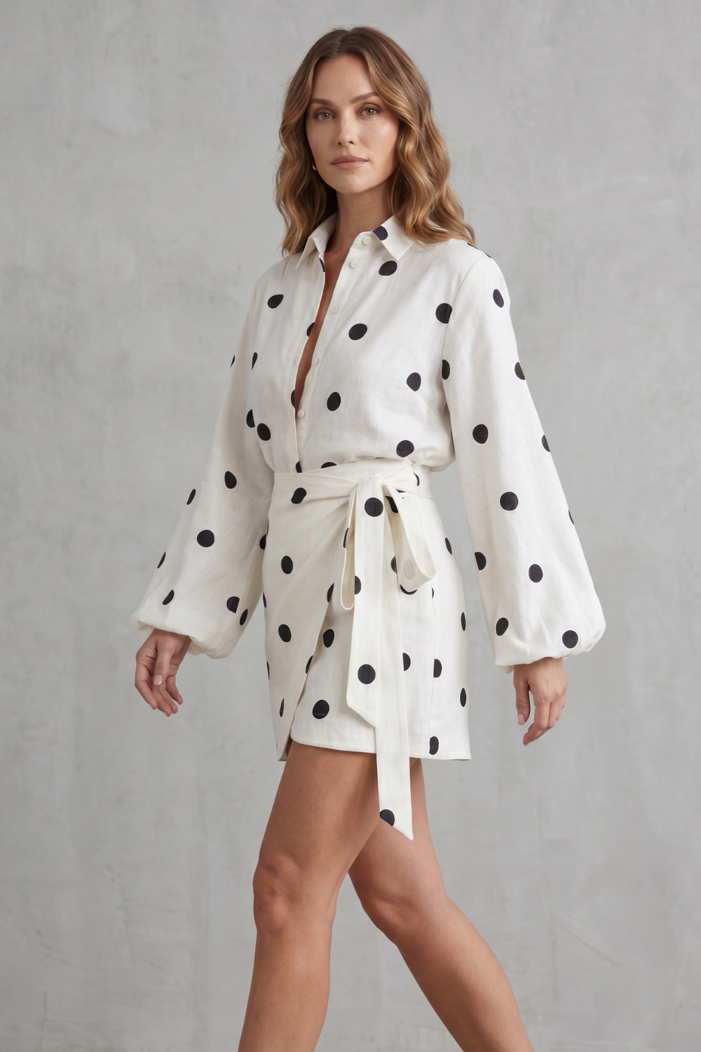 Polka Dot Wrap Elegance Playsuit Set