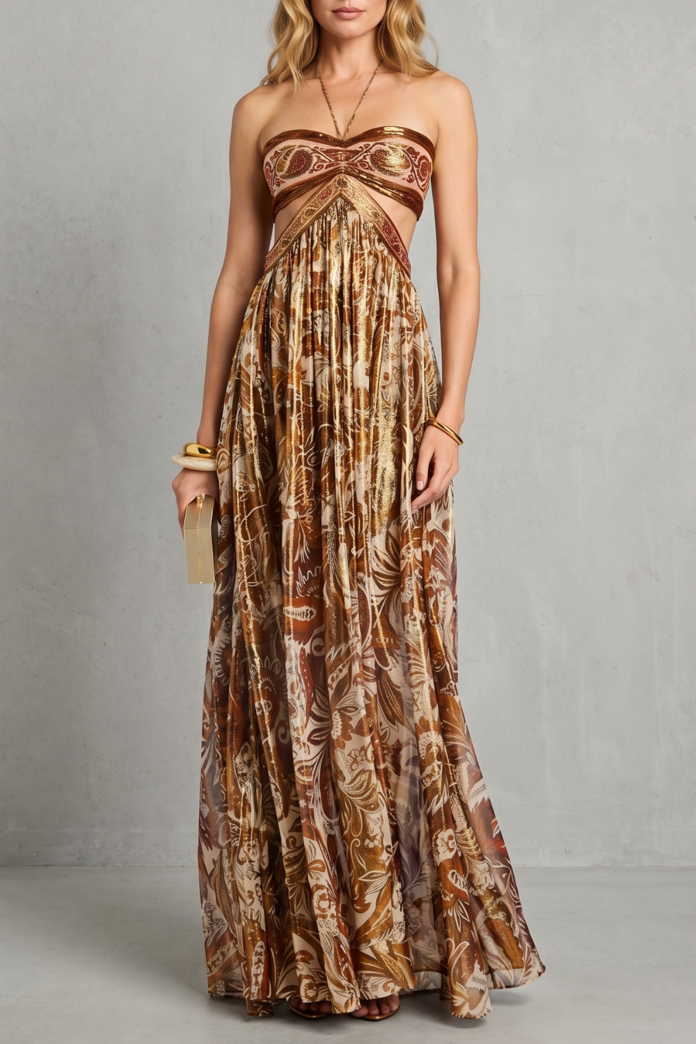 Paisley Halter Flow Maxi Dress