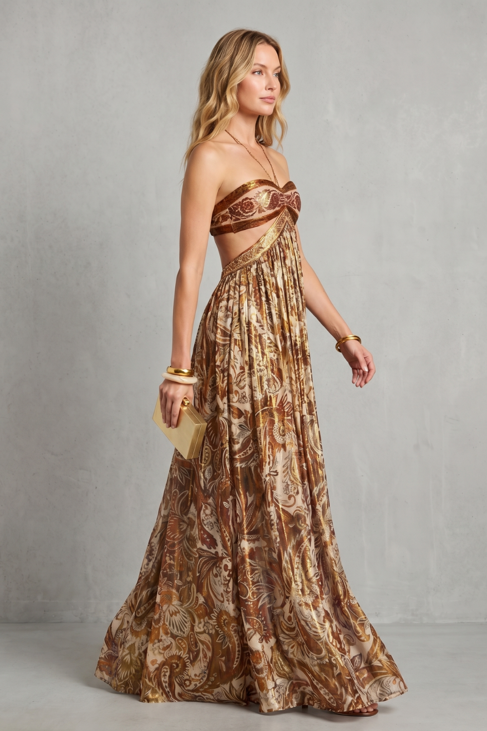 Paisley Halter Flow Maxi Dress