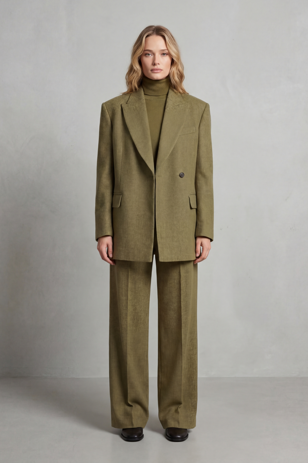 Timeless Tailored Set Structured Blazer & Wide-Leg Trouser