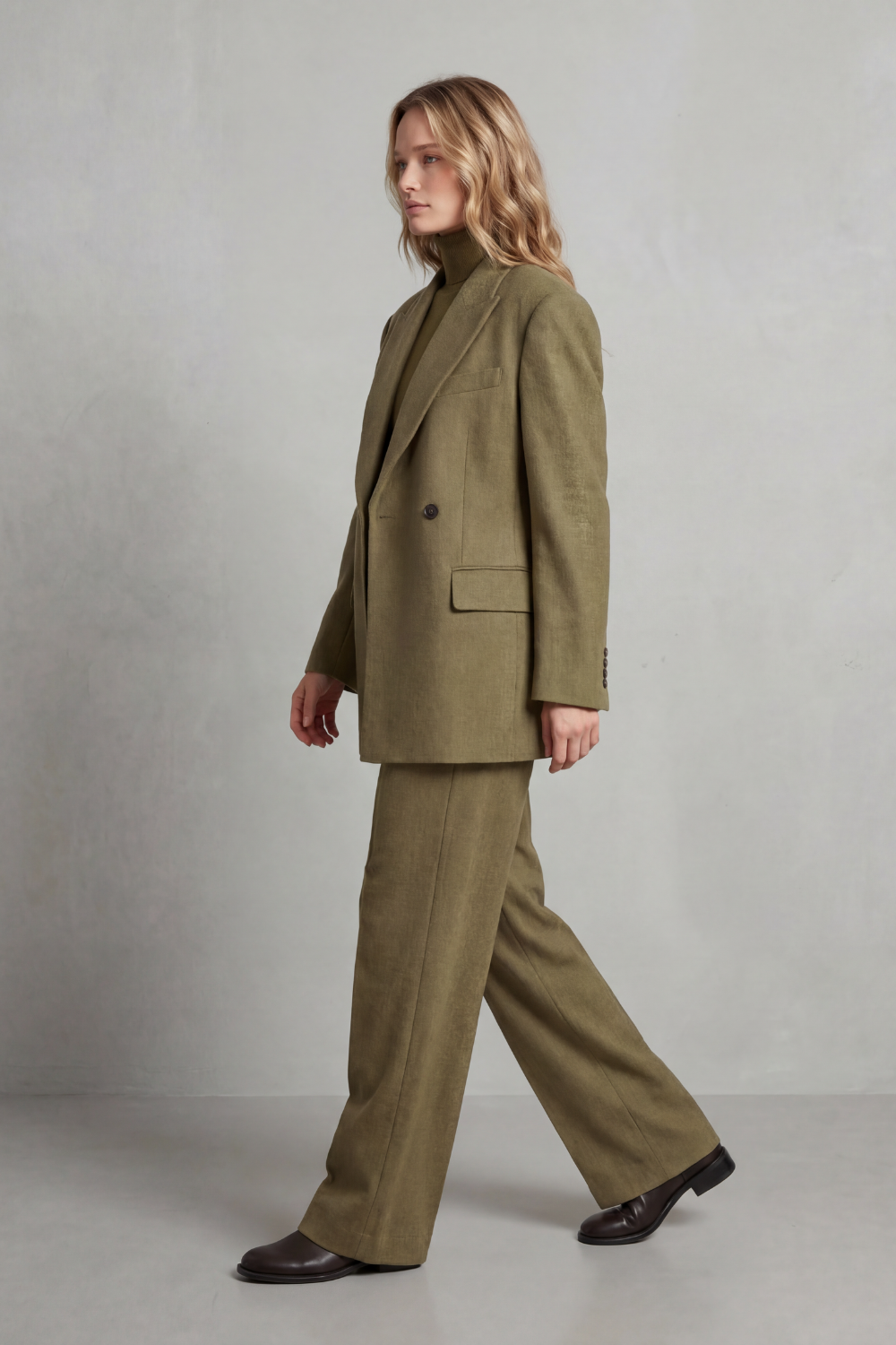 Timeless Tailored Set Structured Blazer & Wide-Leg Trouser