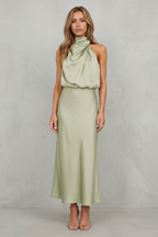 Halter Neck Elegance Maxi Dress