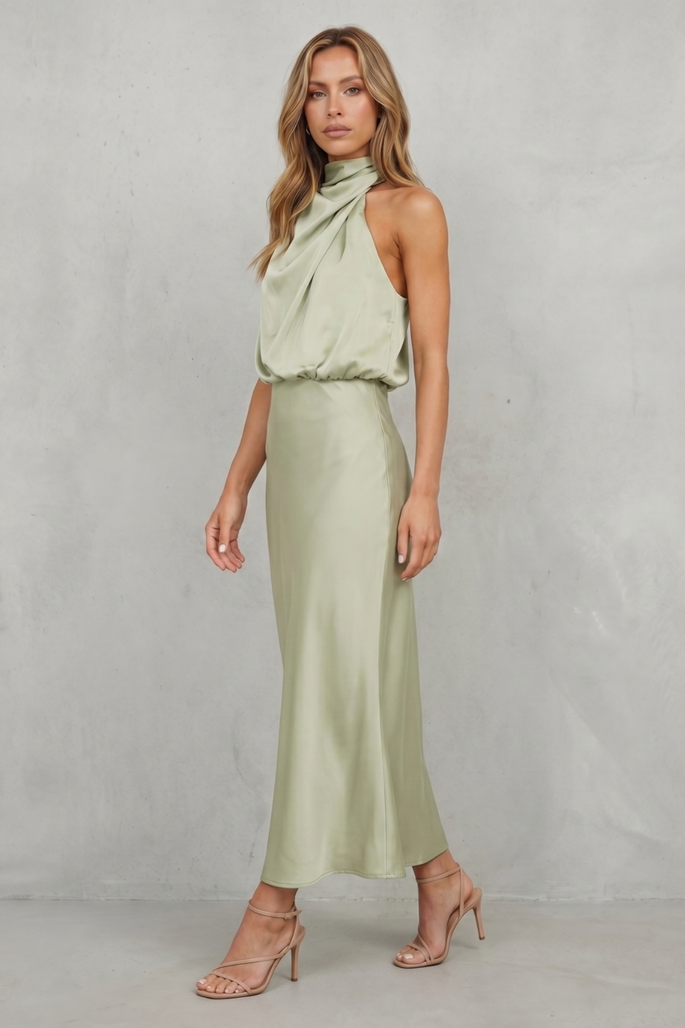 Halter Neck Elegance Maxi Dress