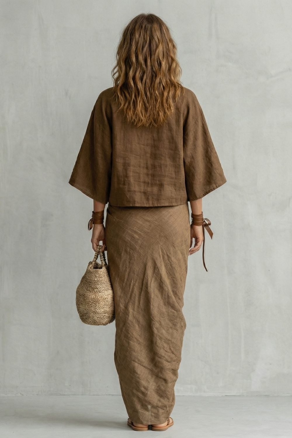 Relaxed Draped Batwing Two Piece Set