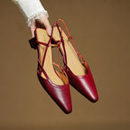 Velune Slingback Leather Heels