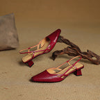 Velune Slingback Leather Heels