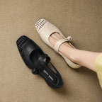 Caelia Woven Leather Mary Janes