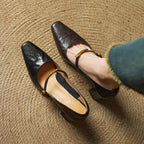 Marleon Leather Strap Pumps