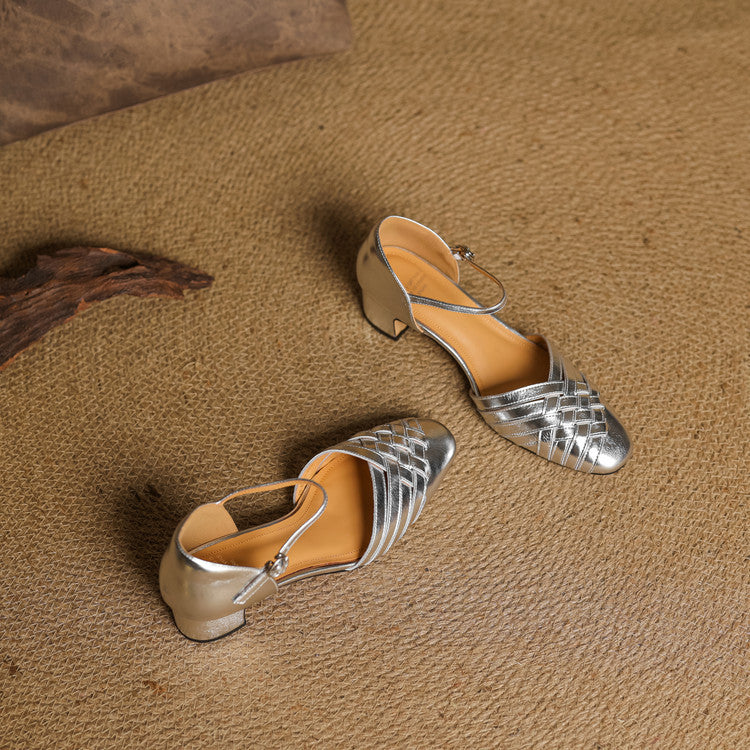 Marais Woven Leather Heels