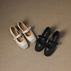 Caelia Woven Leather Mary Janes