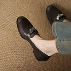 Corren Lock Accent Leather Loafers