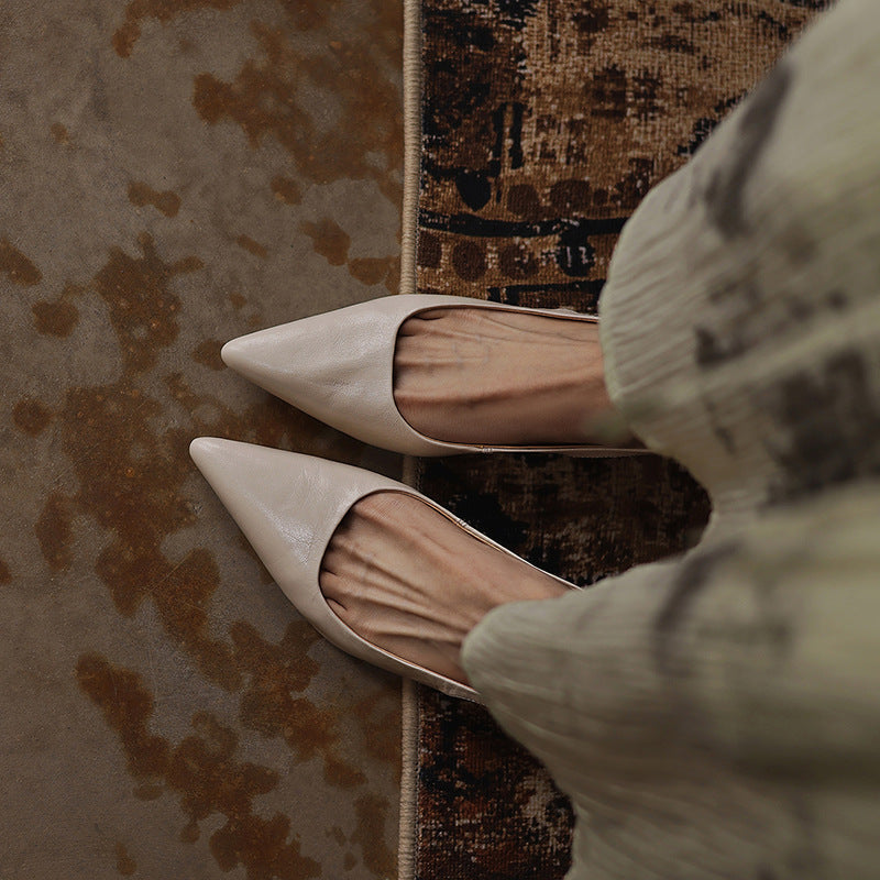 Maelle Lambskin Leather Slingback Heels
