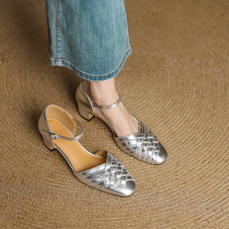 Marais Woven Leather Heels