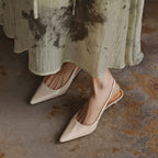 Maelle Lambskin Leather Slingback Heels