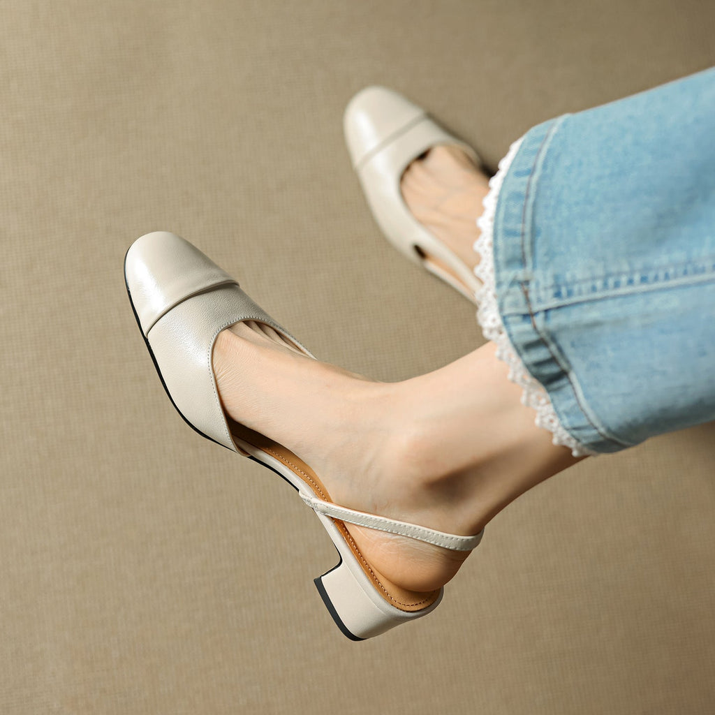 Caia Slingback Leather Heels