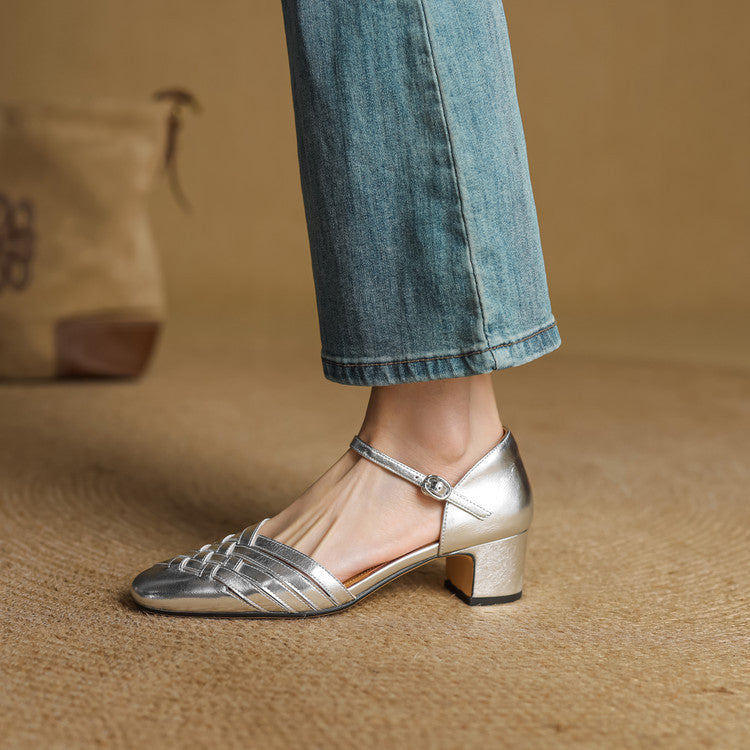 Marais Woven Leather Heels