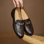 Corren Lock Accent Leather Loafers