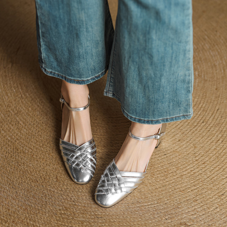 Marais Woven Leather Heels