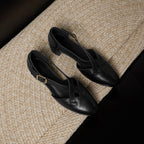 Maelis Crossstrap Leather Heels