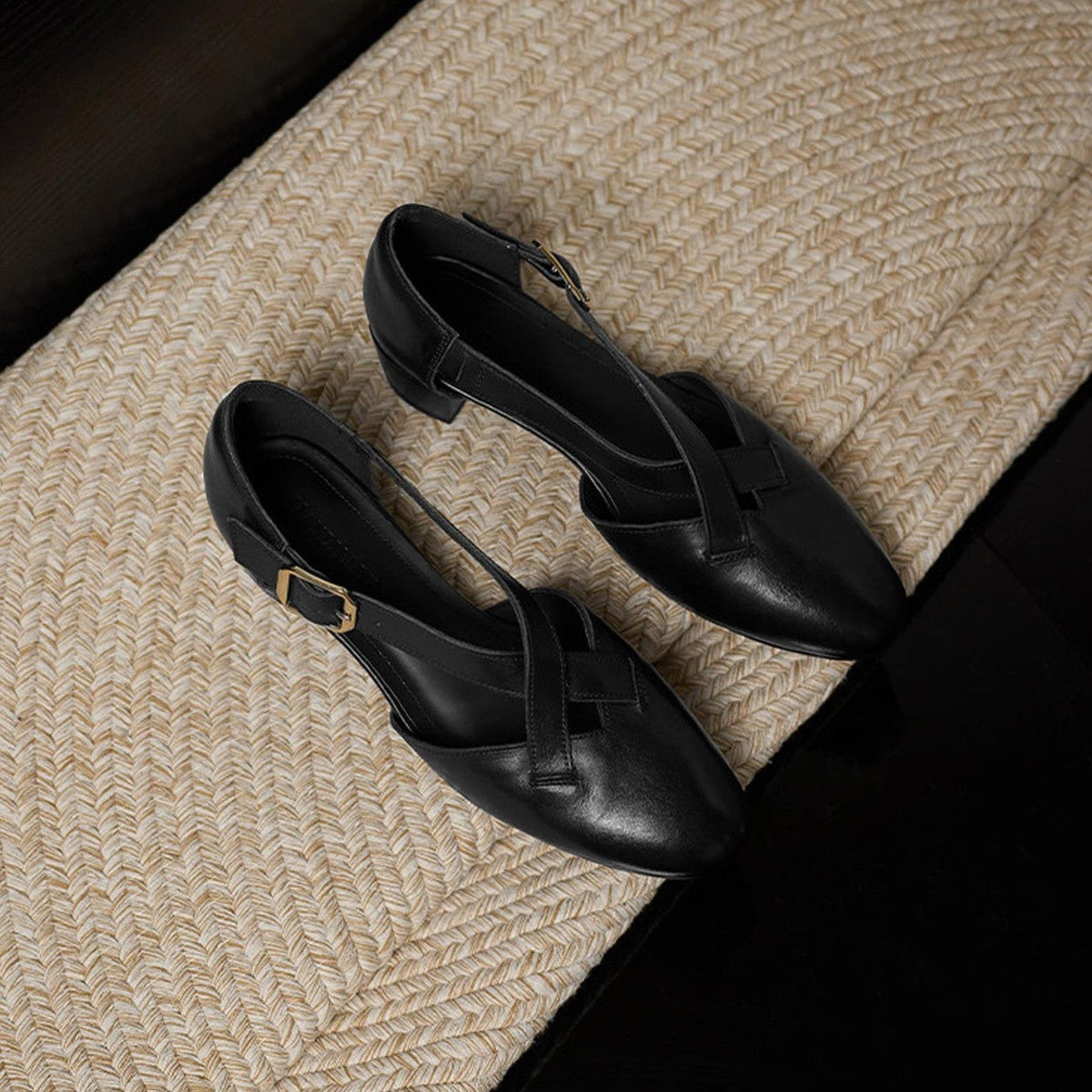 Maelis Crossstrap Leather Heels