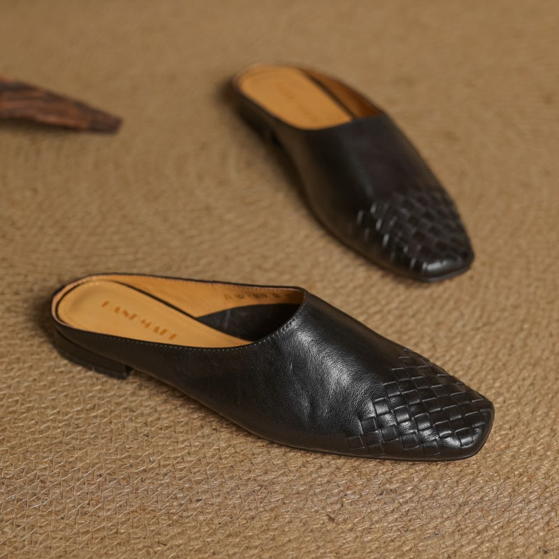 Arden Woven Leather Mules