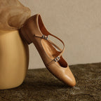 Orlisse Mary-Jane Leather Flats