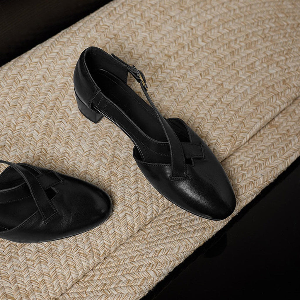 Maelis Crossstrap Leather Heels