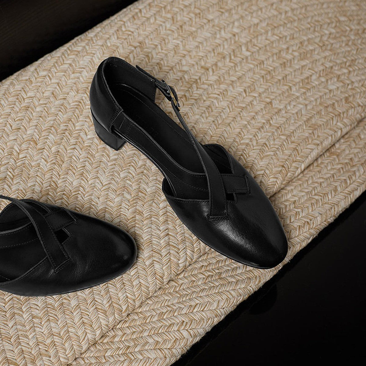 Maelis Crossstrap Leather Heels