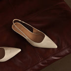 Maelle Lambskin Leather Slingback Heels