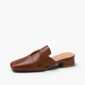 Caelis Square Toe Leather Mules