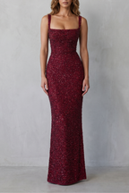 Sequin Sculpt Glamour Maxi Dress