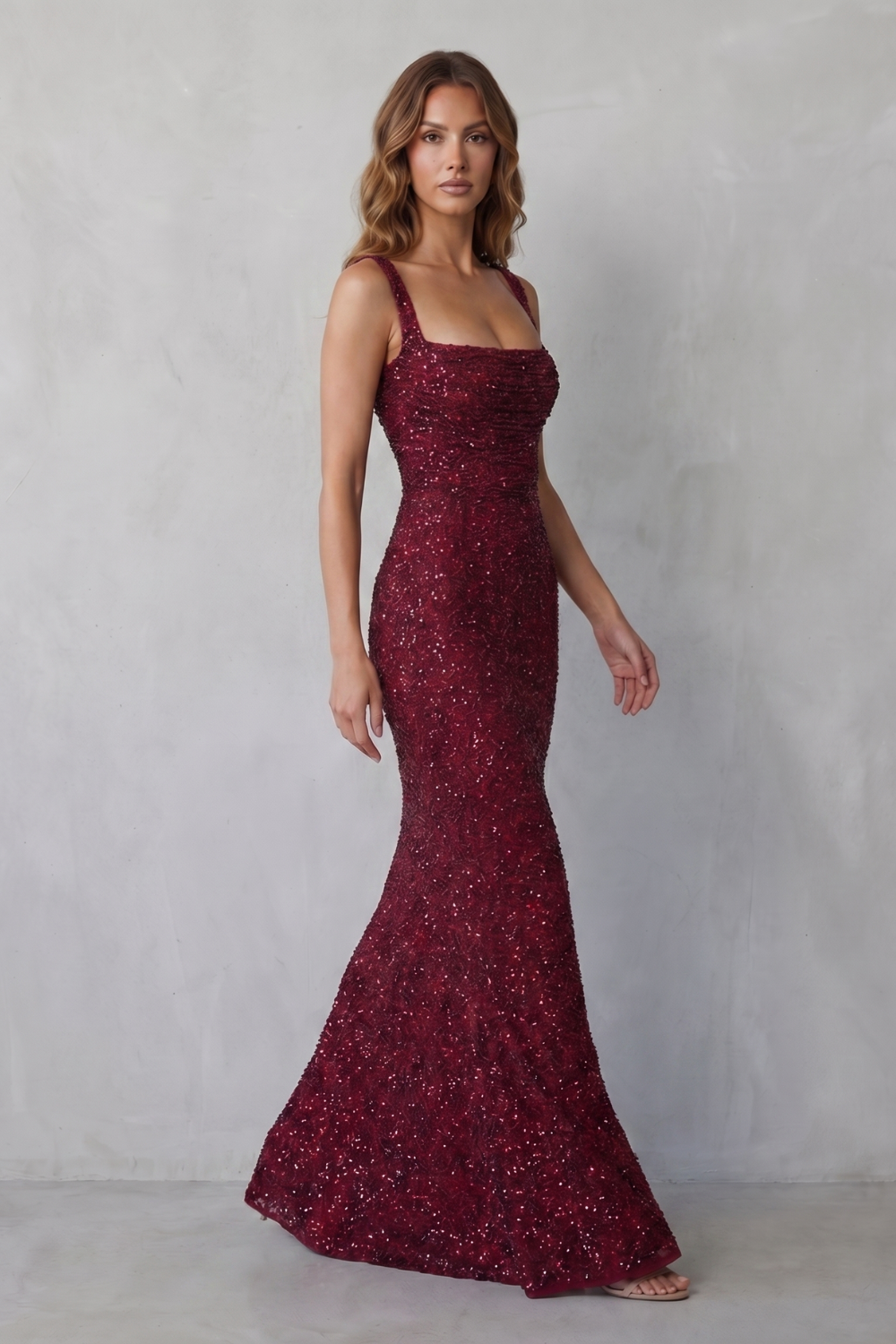 Sequin Sculpt Glamour Maxi Dress