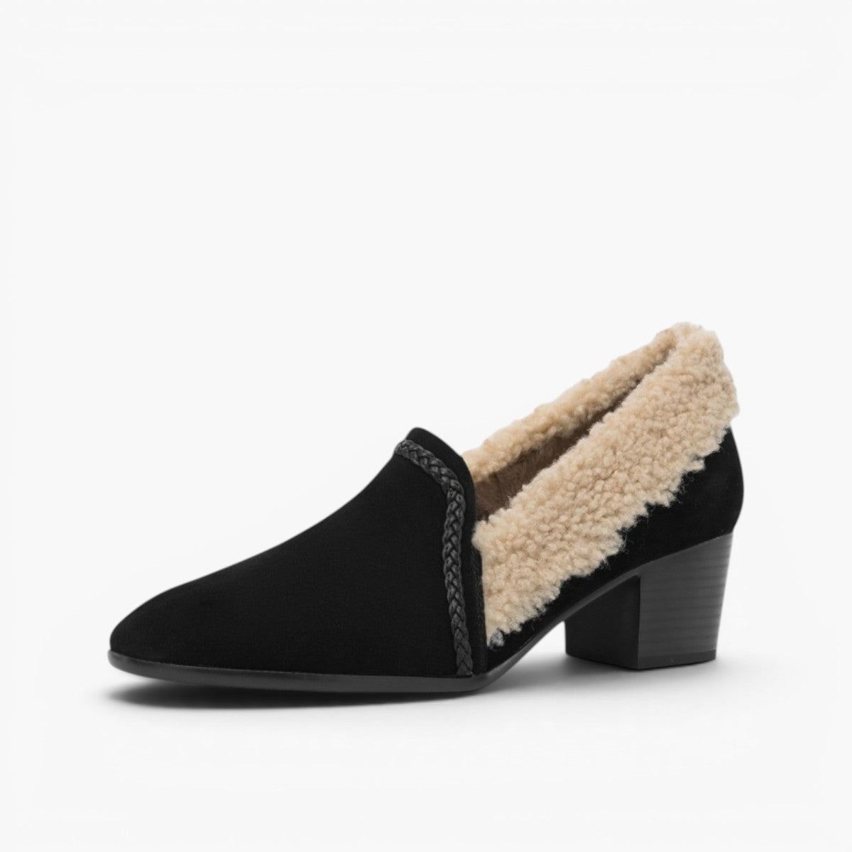 Caldena Shearling Leather Heels
