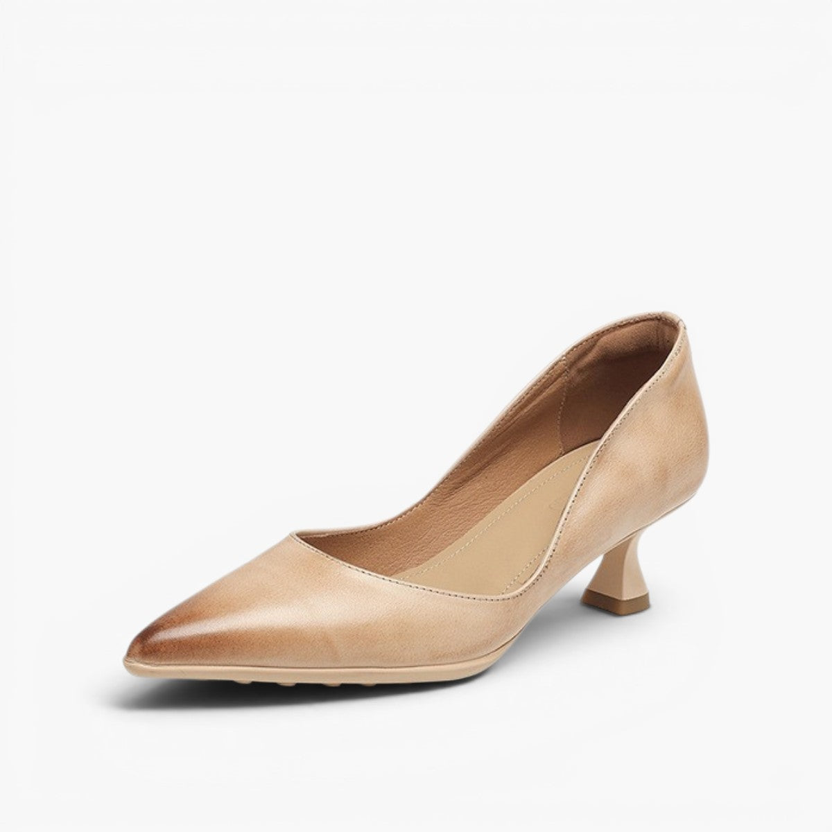 Calenne Leather Kitten Heels