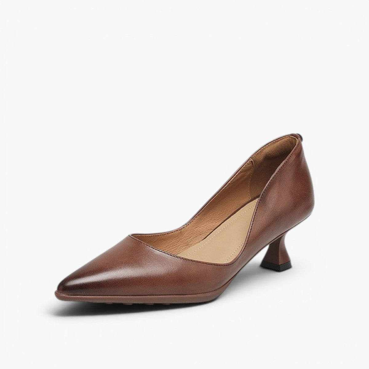 Calenne Leather Kitten Heels