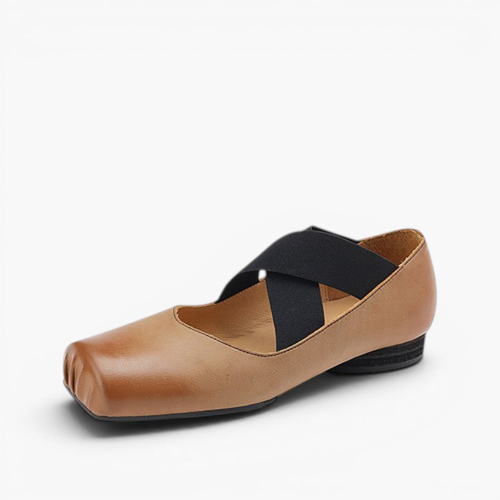 Calira Square Toe Leather Ballets