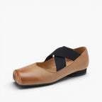 Calira Square Toe Leather Ballets