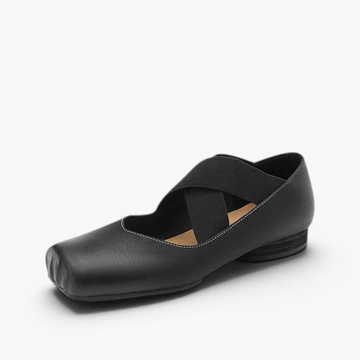 Calira Square Toe Leather Ballets