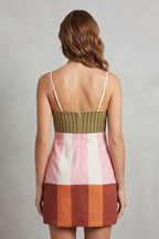 Geometric Colour-block Charm Mini Dress