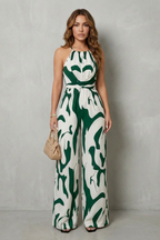 Calivana – Abstract print halter – Wide-leg jumpsuit