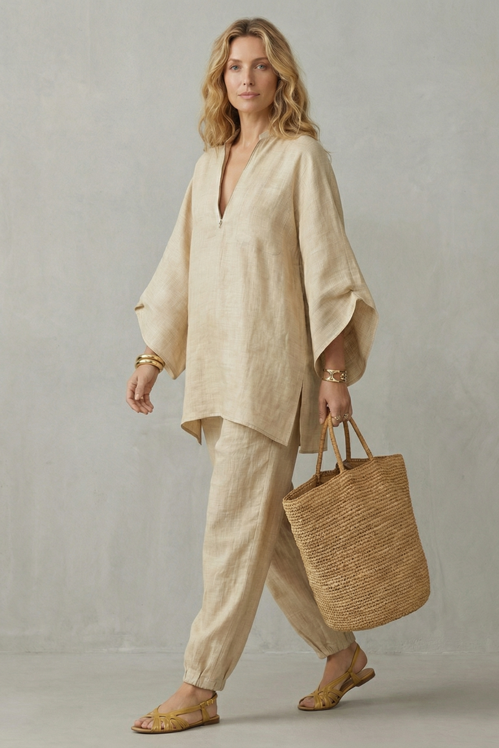 Minimalist Asymmetrical Flow Two Piece Set
