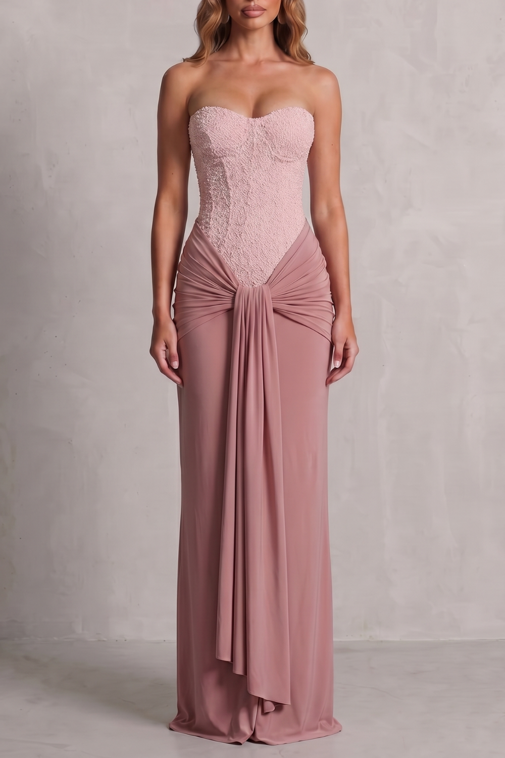 Draped Satin Elegance Maxi Dress